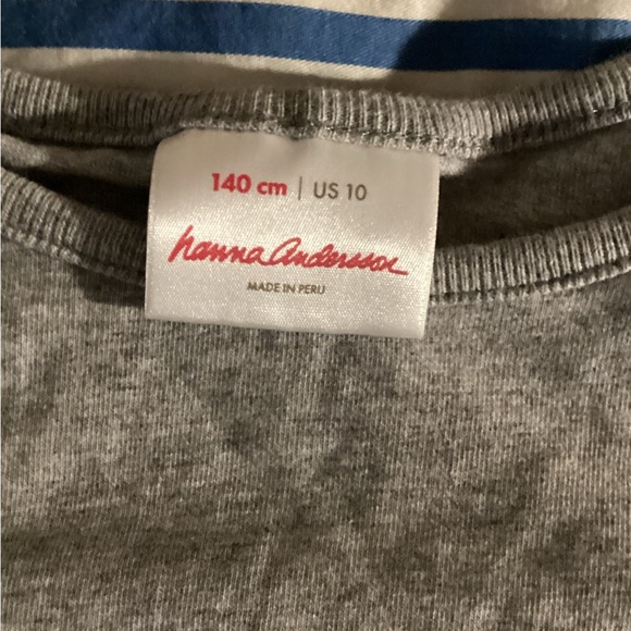 Hanna Andersson Girls Gray Long Sleeved “Sunshine” tee Size 140/ US 10 - Picture 3 of 3